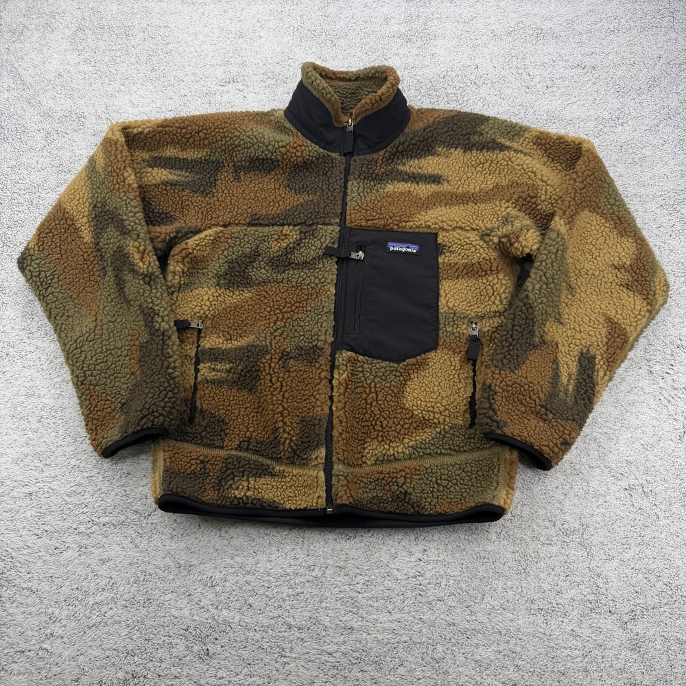 Patagonia Jacket Mens XS Camo Classic Retro-X Deep Pile Fleece Full Zip Pockets